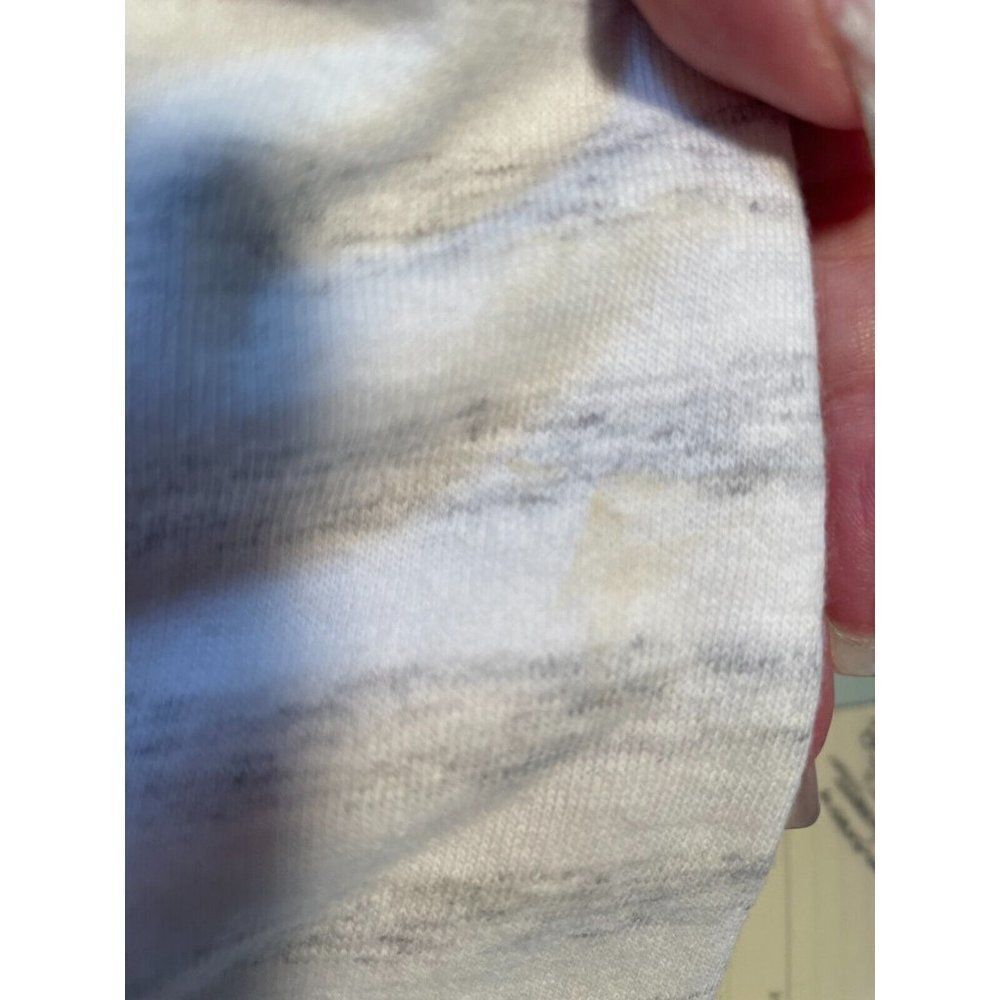 Walt Disney World Wide Long Sleeve White Heathered Gray Stripe Mickey USA One SZ - Picture 5 of 7